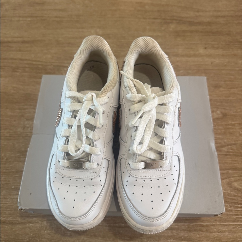 Nike Air force Rose Gold Crystal Swoosh - Picture 4 of 5